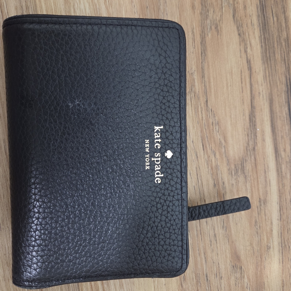 Kate Spade Black Textured Leather Wallet